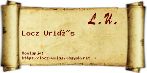Locz Uriás névjegykártya